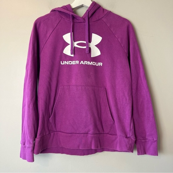 Under Armour Purple Hooded Sweatshirt Medium - Picture 1 of 8